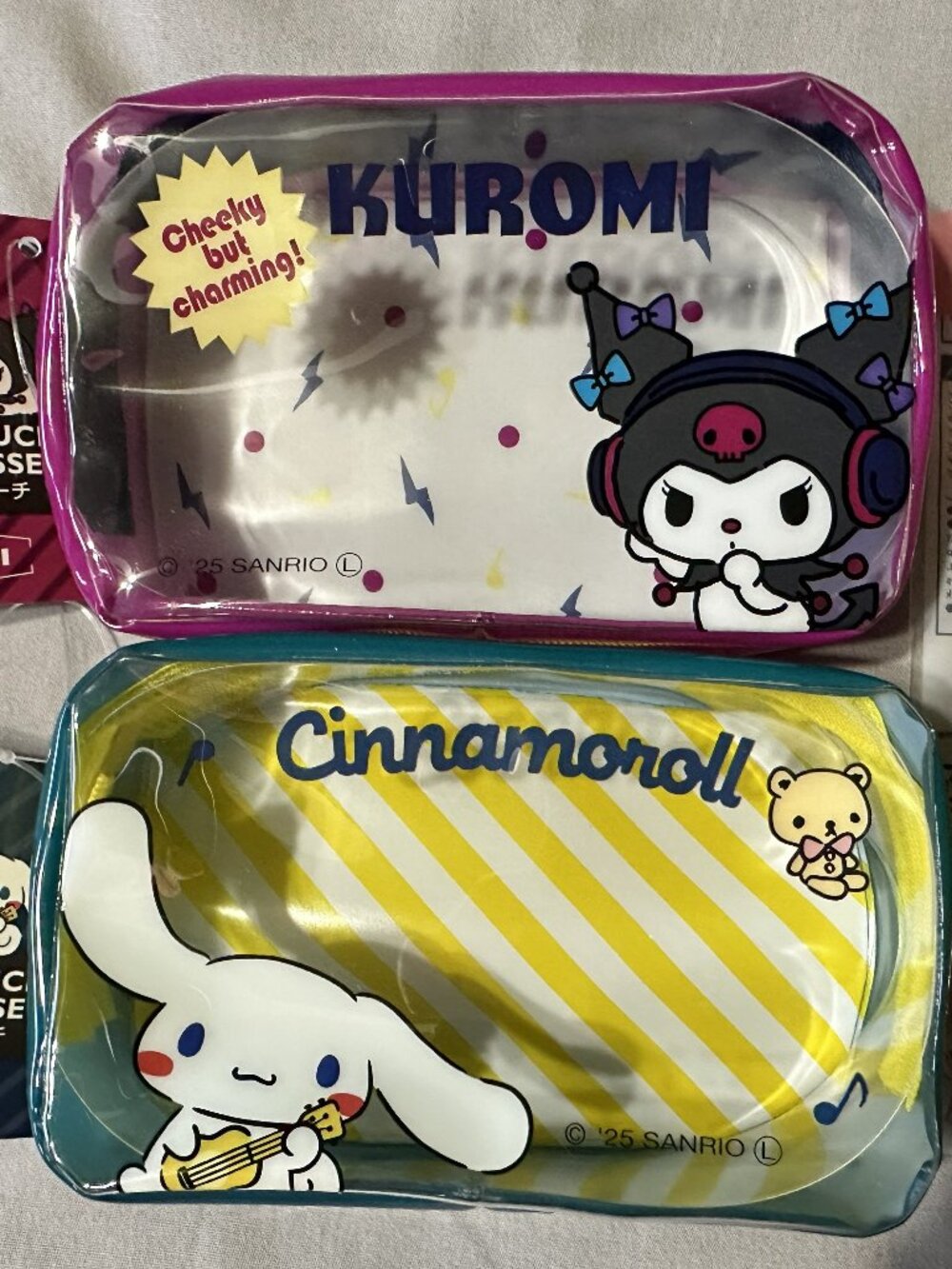 Sanrio Vinyl Pouches Kuromi and Cinnamoroll Lot of 2